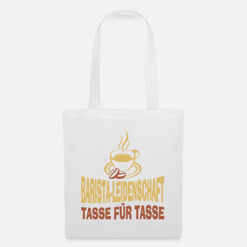 Barista Siebträger Kunst Kaffee Geschenk - Stoffbeutel - Weiß