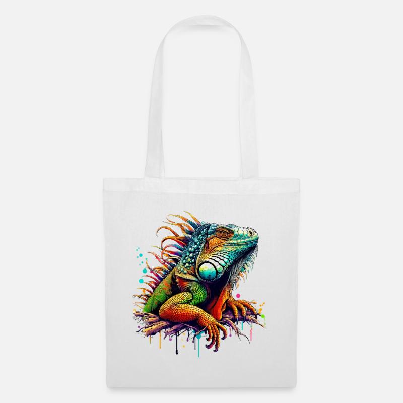 Leguan - Stoffbeutel - Weiß
