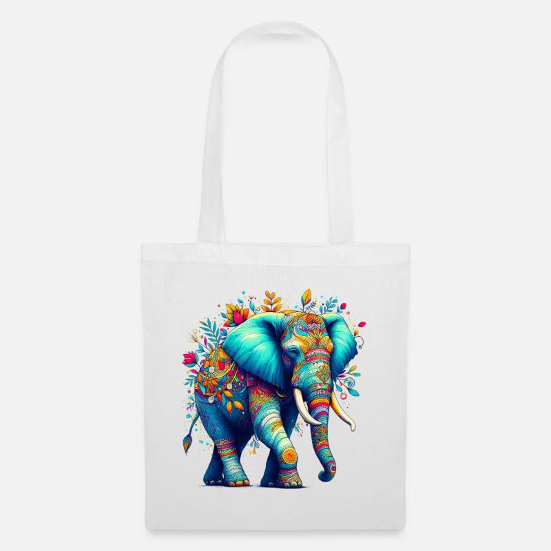 Elefant - Stoffbeutel - Weiß
