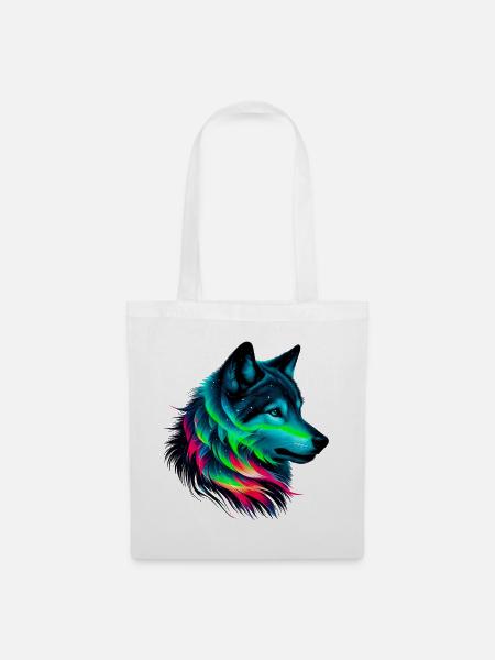 Wolf - Stoffbeutel - Weiß
