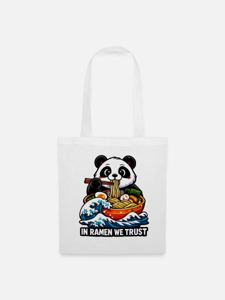 Panda Ramen: In Ramen We Trust - Stoffbeutel - Weiß
