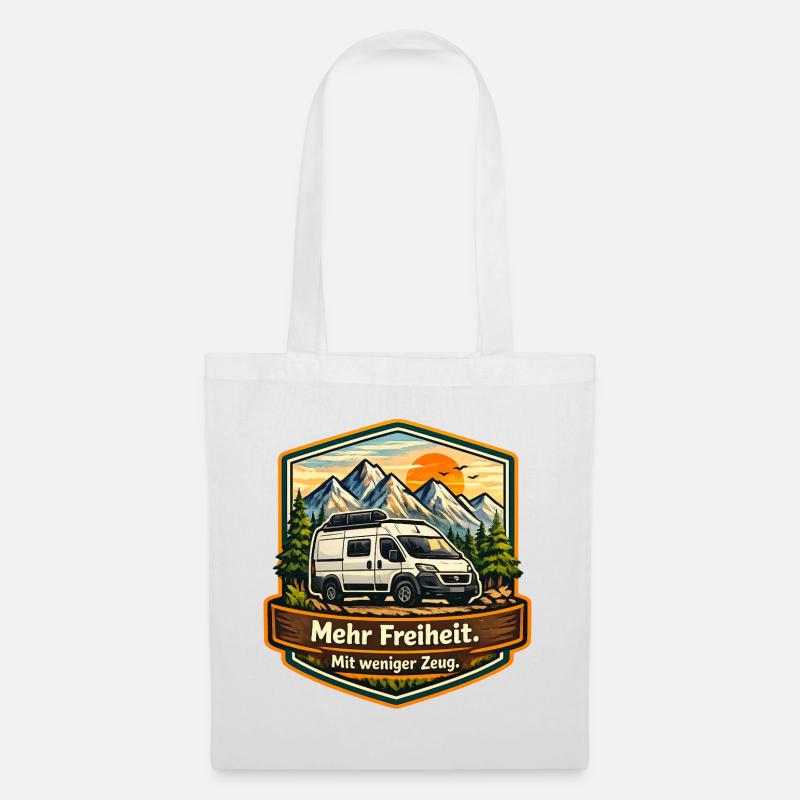 Camping-More Freedom-With Less Stuff-Camper - Tote Bag - white