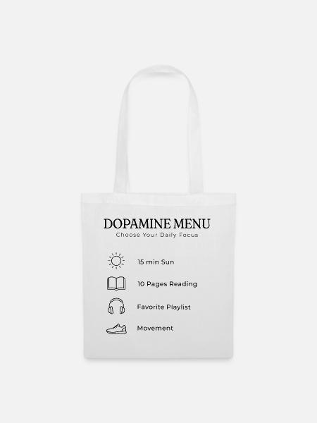 Dopamine Menu ADHS – Aesthetic Self Care Guide - Stoffbeutel - Weiß