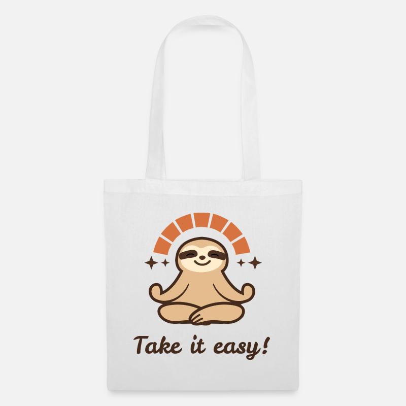 Take it easy – Relaxed Faultier Design - Stoffbeutel - Weiß