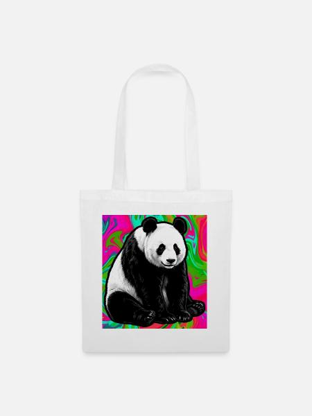 Panda - Stoffbeutel - Weiß