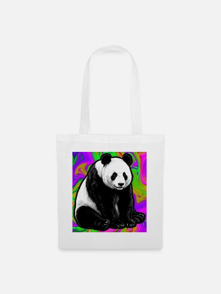 Panda - Stoffbeutel - Weiß