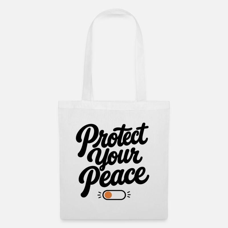 Protect Your Peace | Minimal Retro Typography - Tote Bag - white