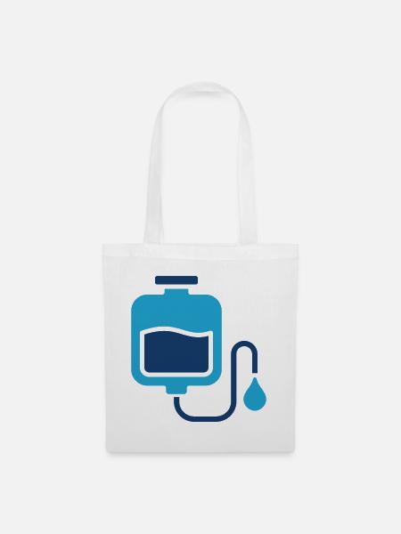 IV-Tropfleitungs-Icon Infusionstherapie Medizinischer Vektor - Stoffbeutel - Weiß
