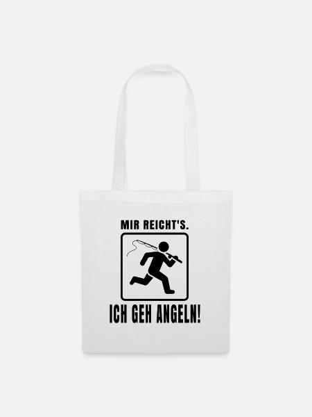 Angeln Spruch – Mir reicht's, ich geh angeln - Stoffbeutel - Weiß