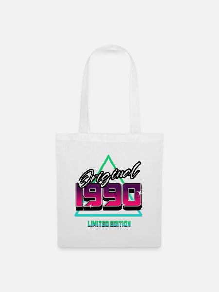 Original 1990 – 90er Jahre Retro Neon Kult Motiv - Stoffbeutel - Weiß
