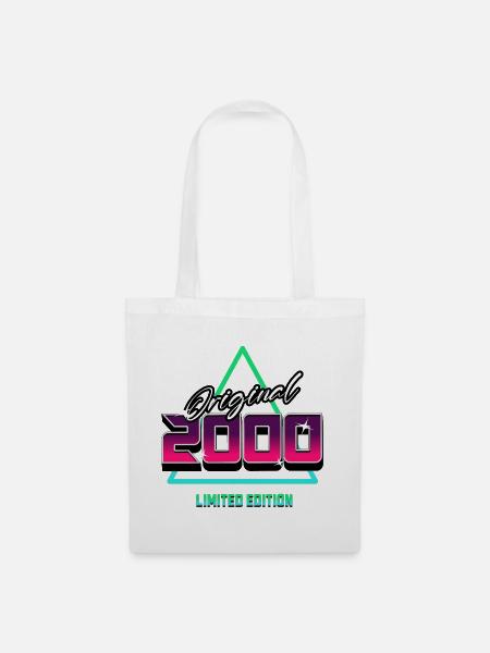 Original 2000 – Y2K Retro Neon Kult Motiv - Stoffbeutel - Weiß