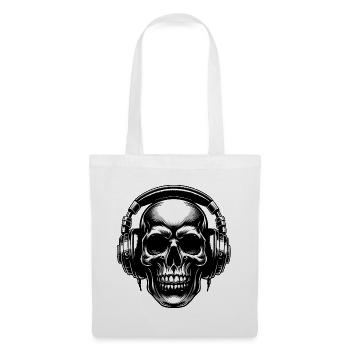 Skull mit Headset - Stoffbeutel - Weiß - Vorne