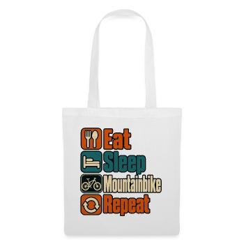 Eat Sleep Mountainbike Repeat – Retro MTB - Stoffbeutel - Weiß - Vorne