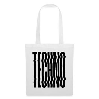 Techno Wave verzerrte Typografie - Stoffbeutel - Weiß - Vorne
