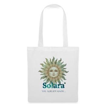 Solara Sun mit Vintage-Schrift - Stoffbeutel - Weiß - Vorne