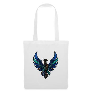 Cyber Phönix Gaming Logo Tech Adler Wappen - Stoffbeutel - Weiß - Vorne