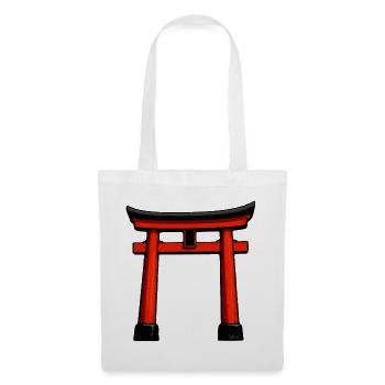 Roter Shinto Torii Gate Design - Stoffbeutel - Weiß - Vorne