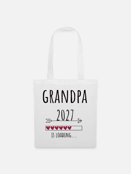 Pregnancy Announcement – Opa 2027 Geschenk - Stoffbeutel - Weiß
