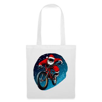 Downhill Biker Weihnachten - Stoffbeutel - Weiß - Vorne