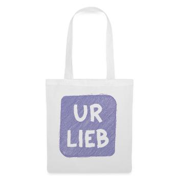 UR LIEB – Süßer Babyspruch zur Geburt Österreich - Stoffbeutel - Weiß - Vorne