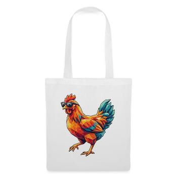 Poly Stil Cooles Huhn - Stoffbeutel - Weiß - Vorne