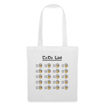 ToDo Liste Chope de bière Liste de check-list drôle - Sac en tissu - blanc - Devant