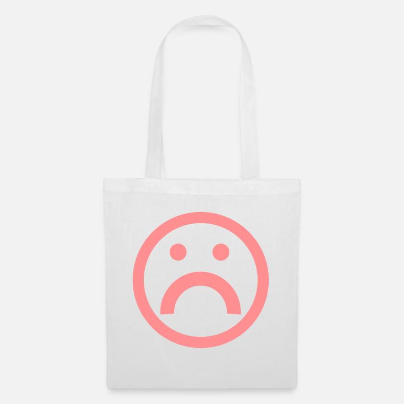 Trauriger Emoji - Stoffbeutel - Weiß