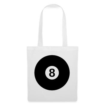 black billiard ball with the number 8 - Tote Bag - white - Front