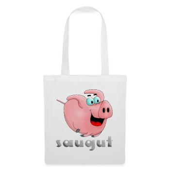 saugut - Sau - Ferkel - Stoffbeutel - Weiß - Vorne