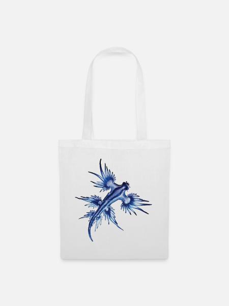 Glaucus Atlanticus Blaue Ozeanschnecke Nudibranch - Stoffbeutel - Weiß