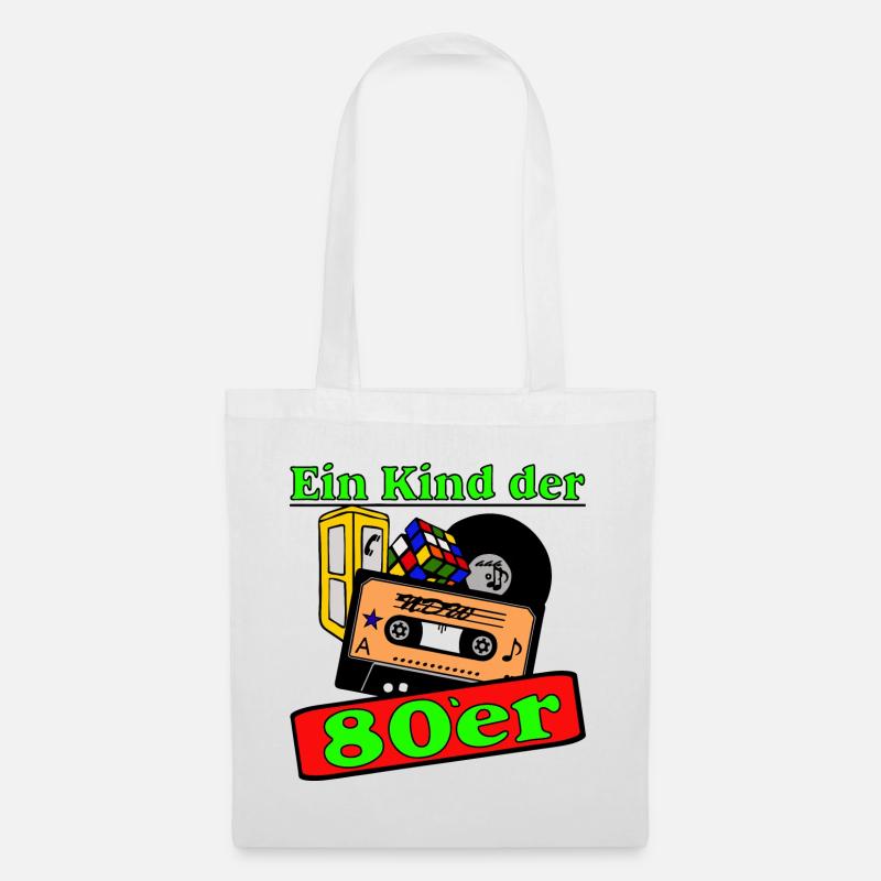 80er Party,Fun Shirt,Ein Kind der 80er (25) - Stoffbeutel - Weiß