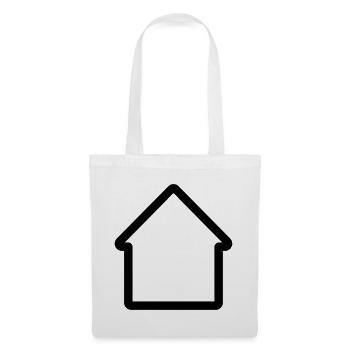 Minimales Hausumriss-Icon für Haus und Eigentum - Stoffbeutel - Weiß - Vorne
