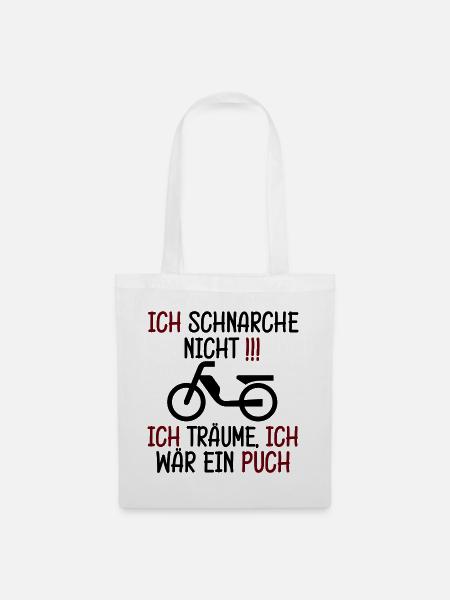 Puch Maxi Schnarchen Spruch DDR s51 Simson Traum - Stoffbeutel - Weiß