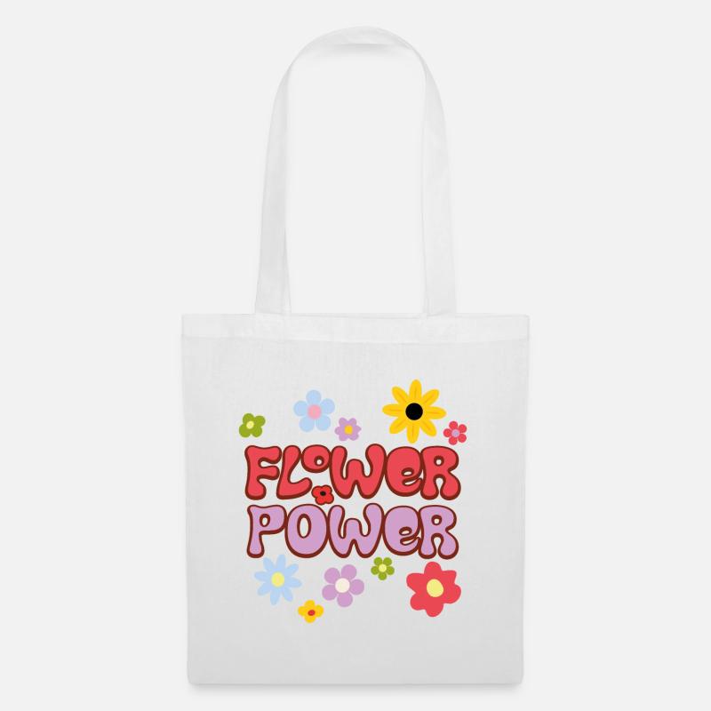 Flower Power - Stoffbeutel - Weiß