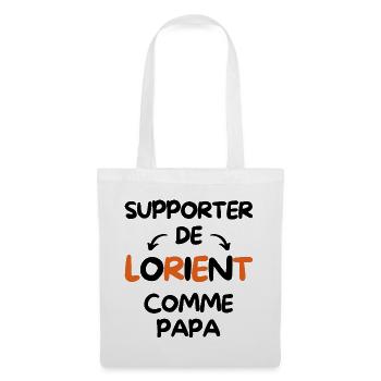 Supporter de Lorient comme papa - Sac en tissu - blanc - Devant