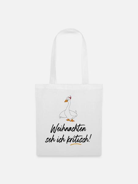 Lustige vegetarische Sprüche zu Weihnachten - Stoffbeutel - Weiß