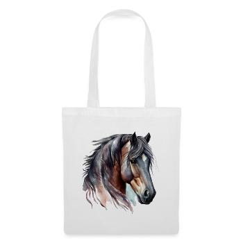 Watercolor portrait of a bay horse - Tote Bag - white - Front