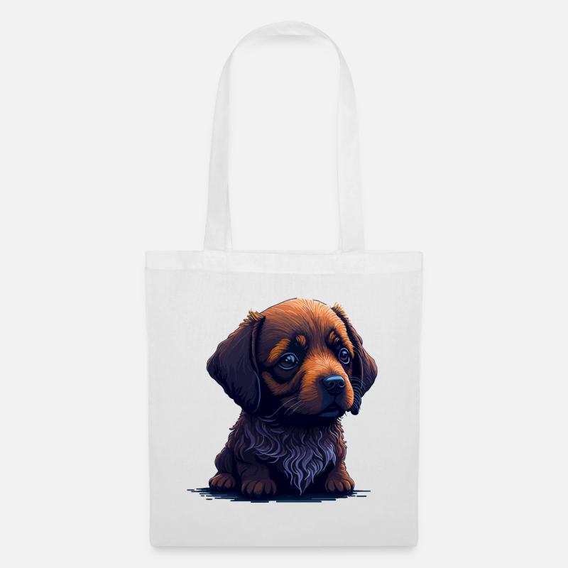 Teckel dans le style numérique - Sac en tissu - blanc