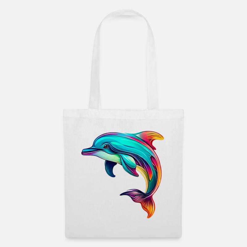 Delfin - Stoffbeutel - Weiß