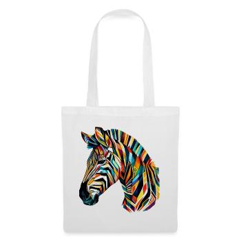 Zebra - Stoffbeutel - Weiß - Vorne