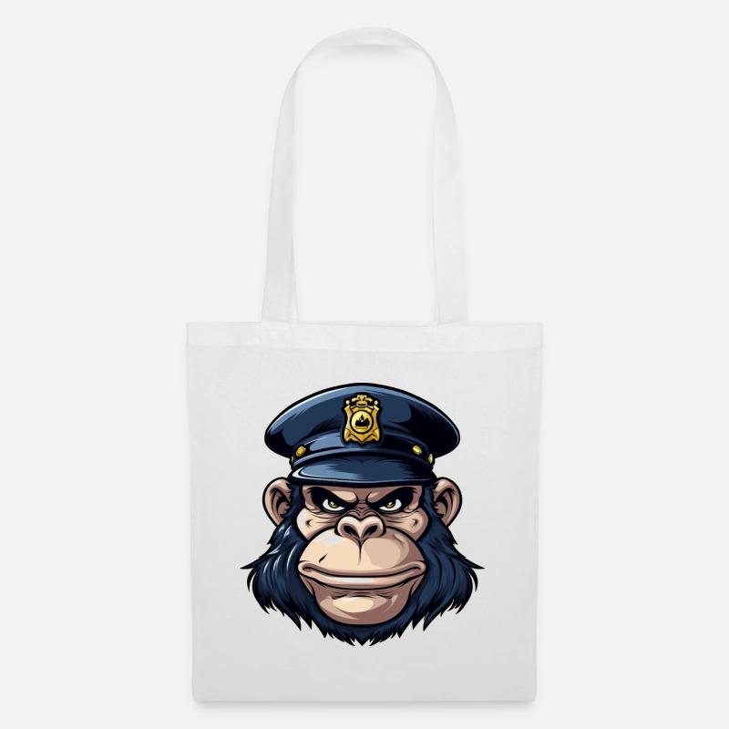 Monkey Policeman - Tote Bag - white