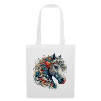 Cheval - Sac en tissu - blanc - Devant
