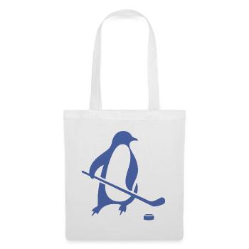 Penguin Ice Hockey Silhouette Minimalist - Tote Bag - white - Front