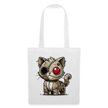 chat kawaii zombie effrayant pour s’amuser à Halloween - Sac en tissu - blanc - Devant