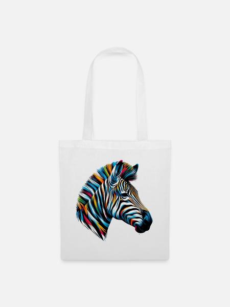 Zebra - Stoffbeutel - Weiß