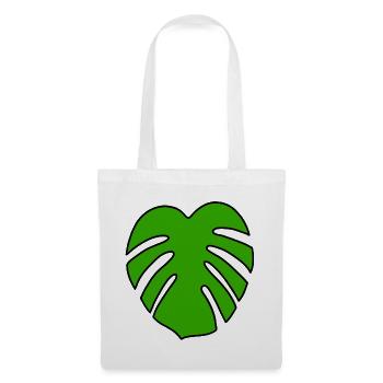 Monstera Pflanze - Stoffbeutel - Weiß - Vorne