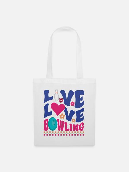 Leben, Liebe, Bowling - Stoffbeutel - Weiß