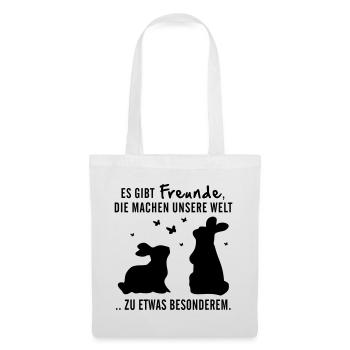 Freunde Hasen Leben - Stoffbeutel - Weiß - Vorne