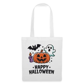 Kürbis-Geist-Fledermaus Halloween - Stoffbeutel - Weiß - Vorne