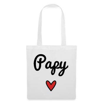 PAPY. PAPA. FÊTE DES PÈRES. BONNE FÊTE PAPA - Sac en tissu - blanc - Devant